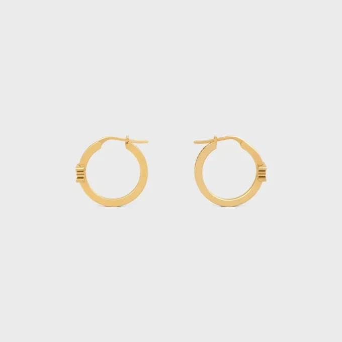 Triomphe Sparkle Hoops in strass en messing met gouden afwerking