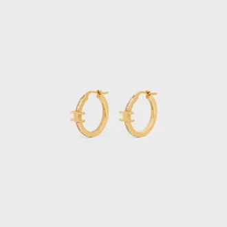 Triomphe Sparkle Hoops in strass en messing met gouden afwerking