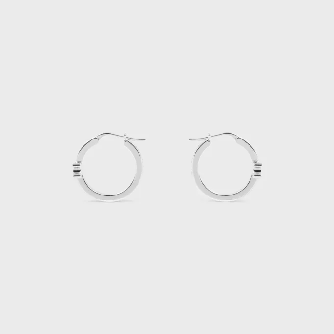 Triomphe Sparkle Hoops in strass en messing met rhodiumafwerking