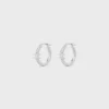 Triomphe Sparkle Hoops in strass en messing met rhodiumafwerking