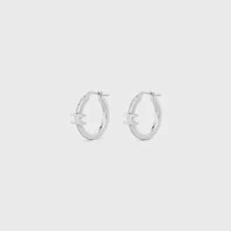 Triomphe Sparkle Hoops in strass en messing met rhodiumafwerking