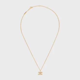 Triomphe strass ketting van messing met gouden afwerking en kristallen