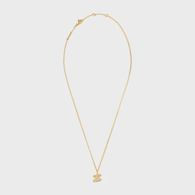 Triomphe strass ketting van messing met gouden afwerking en kristallen