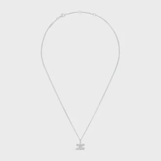 Triomphe strass ketting van messing met rhodiumafwerking en kristallen