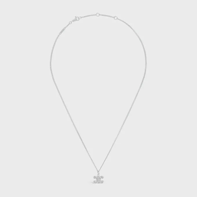 Triomphe strass ketting van messing met rhodiumafwerking en kristallen