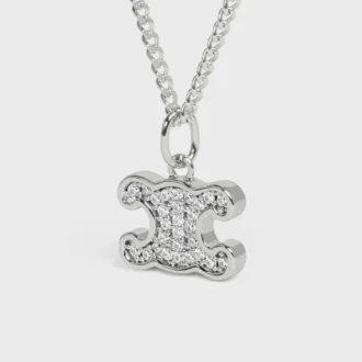 Triomphe strass ketting van messing met rhodiumafwerking en kristallen