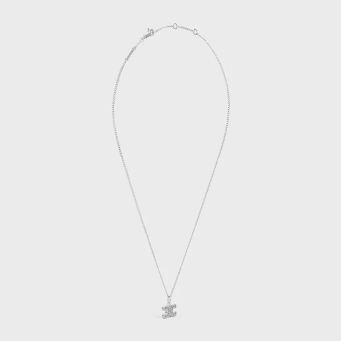 Triomphe strass ketting van messing met rhodiumafwerking en kristallen