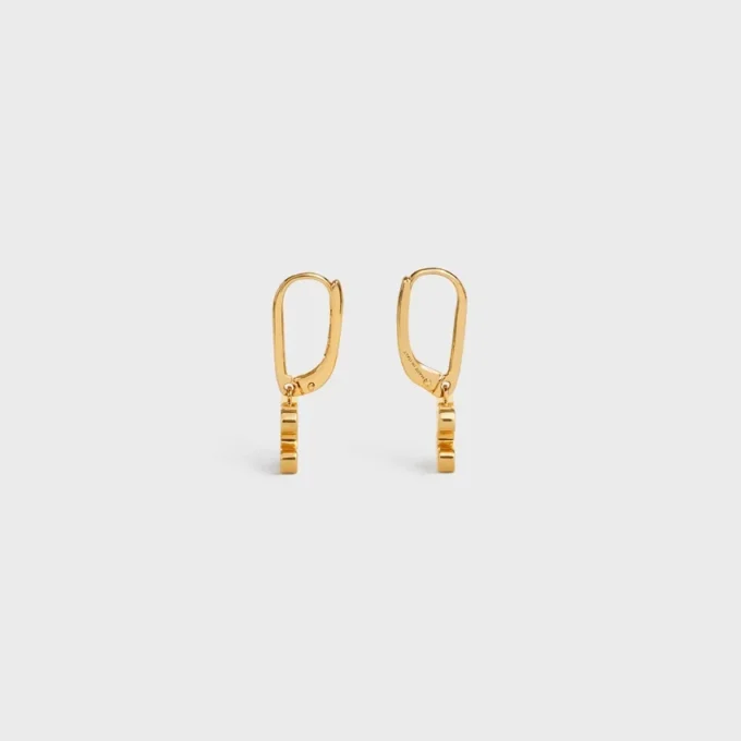 Triomphe strass oorbellen van messing met gouden afwerking en kristallen