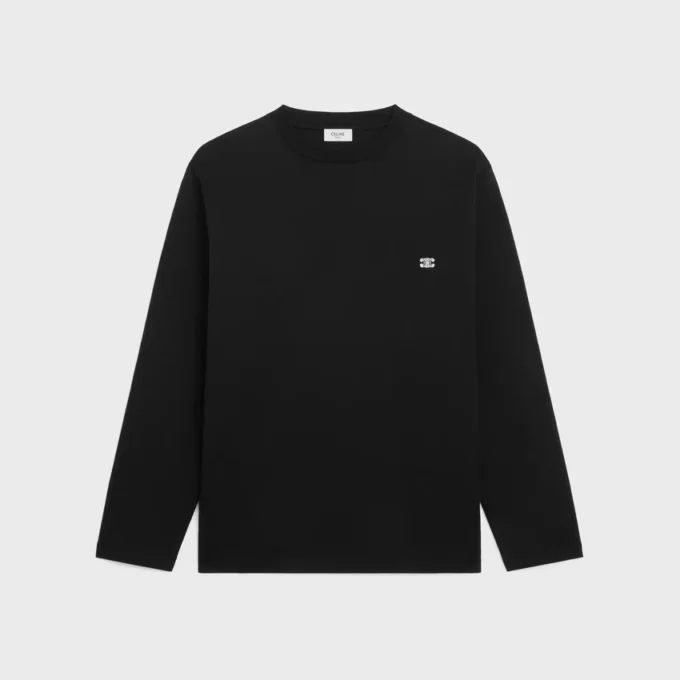 Triomphe T-shirt met lange mouwen van katoenjersey