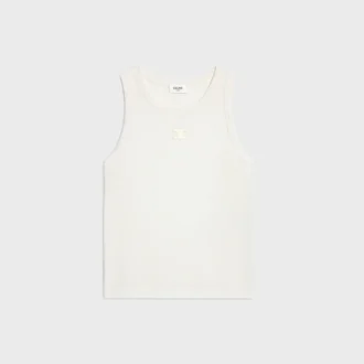 Triomphe tanktop van geribd katoen en zijde
