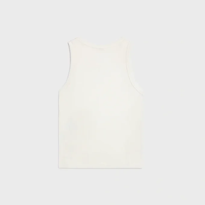 Triomphe tanktop van geribd katoen en zijde