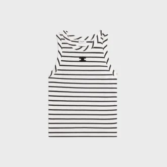 Triomphe tanktop van gestreepte zijden jersey