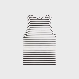 Triomphe tanktop van gestreepte zijden jersey