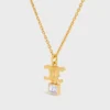 Triomphe Twinkle-ketting van strass en messing met gouden afwerking