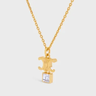 Triomphe Twinkle-ketting van strass en messing met gouden afwerking