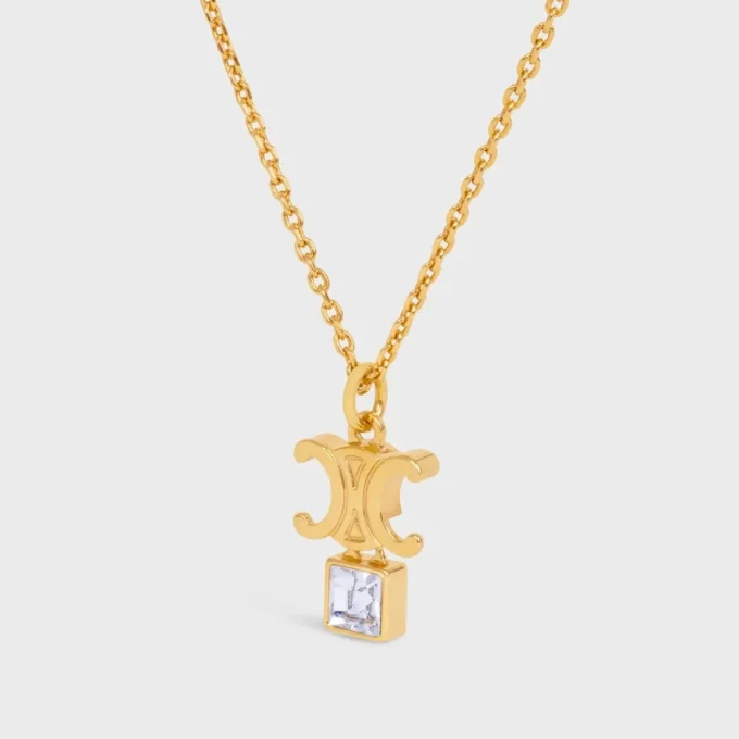 Triomphe Twinkle-ketting van strass en messing met gouden afwerking