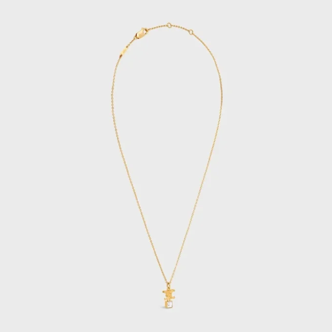 Triomphe Twinkle-ketting van strass en messing met gouden afwerking