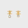 Triomphe Twinkle-oorbellen van strass en messing met gouden afwerking