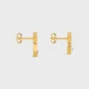 Triomphe Twinkle-oorbellen van strass en messing met gouden afwerking