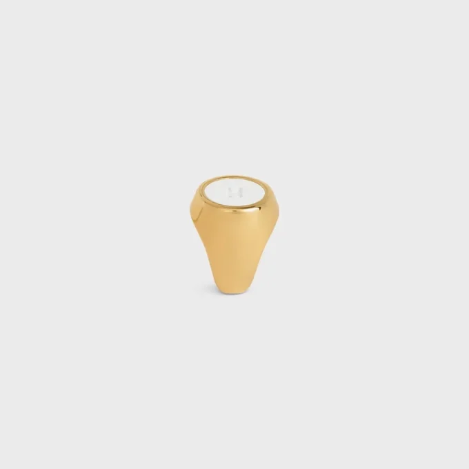 Triomphe-zegelring in lak en messing met gouden afwerking