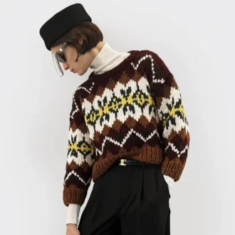 Trui met ronde hals van Fair Isle-wol