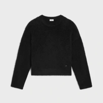 Trui met ronde hals van geborsteld mohair