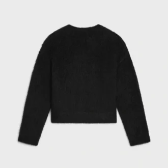 Trui met ronde hals van geborsteld mohair