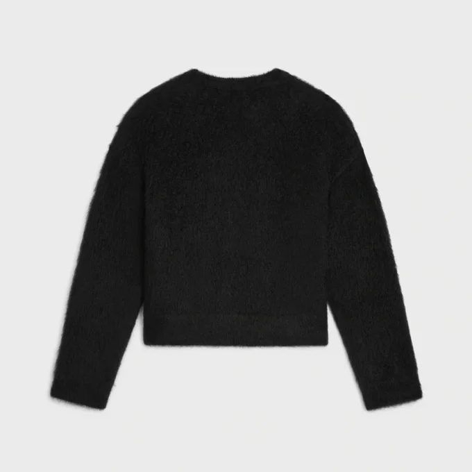 Trui met ronde hals van geborsteld mohair