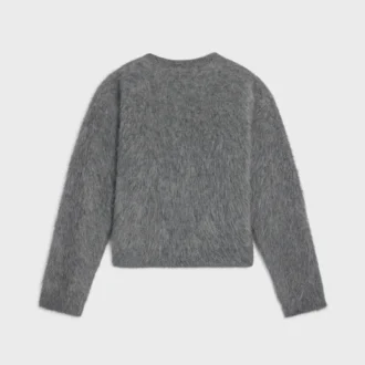 Trui met ronde hals van geborsteld mohair