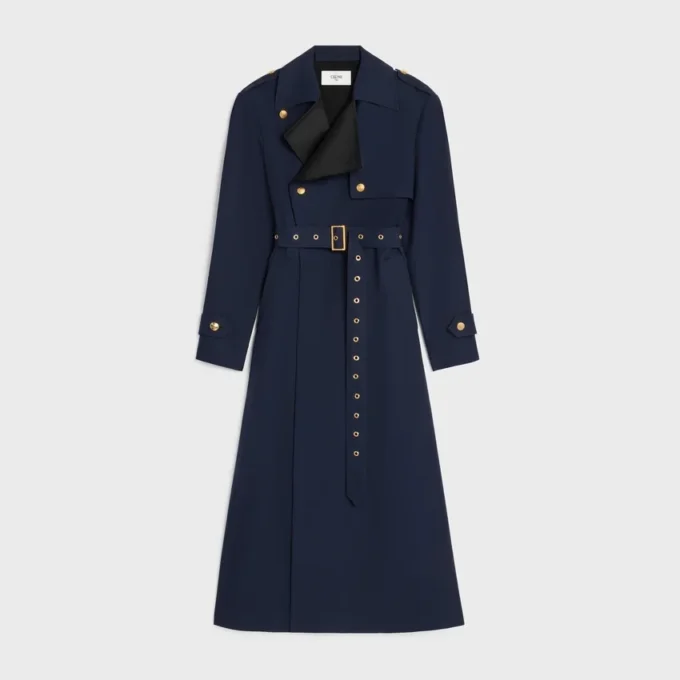 Tux-trenchcoat van katoen en wolgabardine