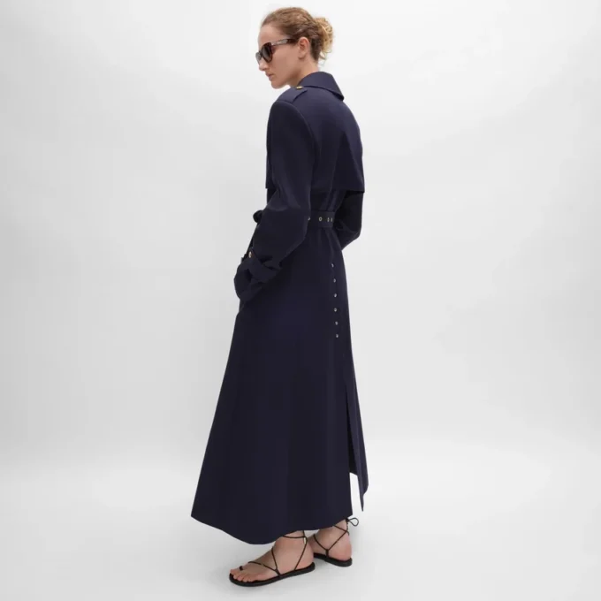 Tux-trenchcoat van katoen en wolgabardine
