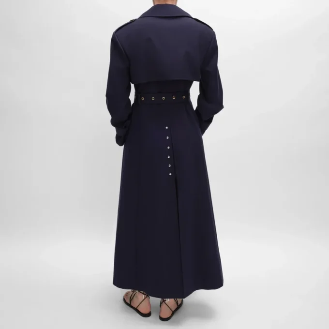 Tux-trenchcoat van katoen en wolgabardine