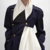 Tux-trenchcoat van katoen en wolgabardine