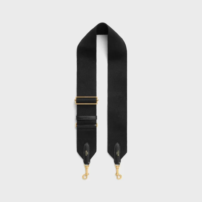 Verstelbare riem van wol met gouden afwerking