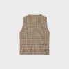 Vest met dubbele rij knopen van wol met pied-de-poule-motief