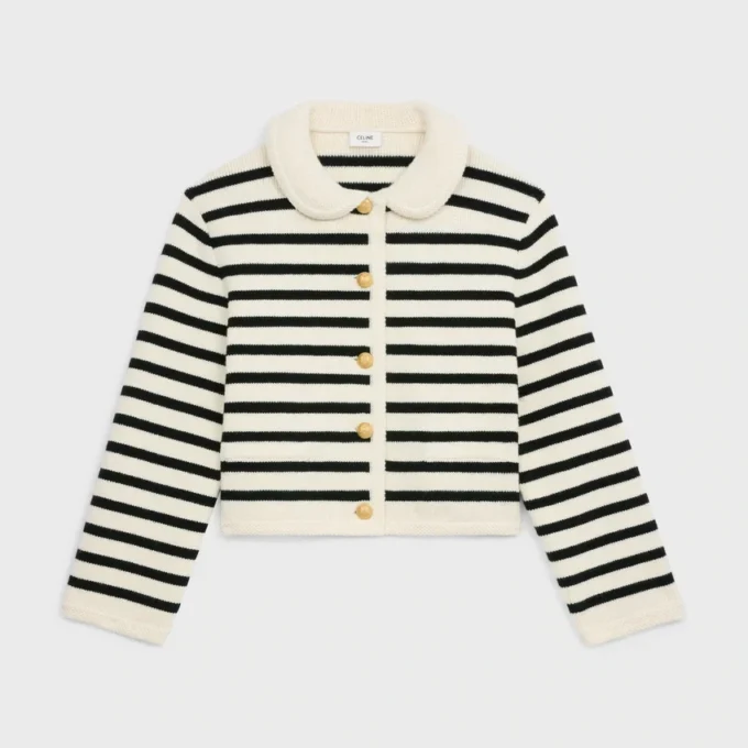 Vest van gestreepte wol