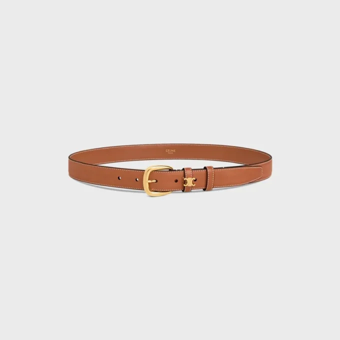 Vivienne-riem 25 mm van natuurlijk kalfsleer