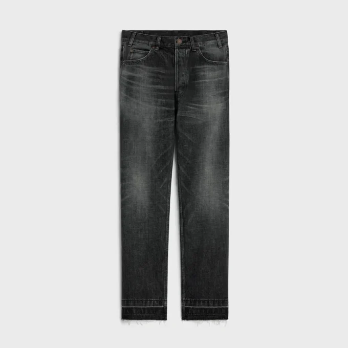 Wesley-jeans in zwarte denim met ijsspoeling