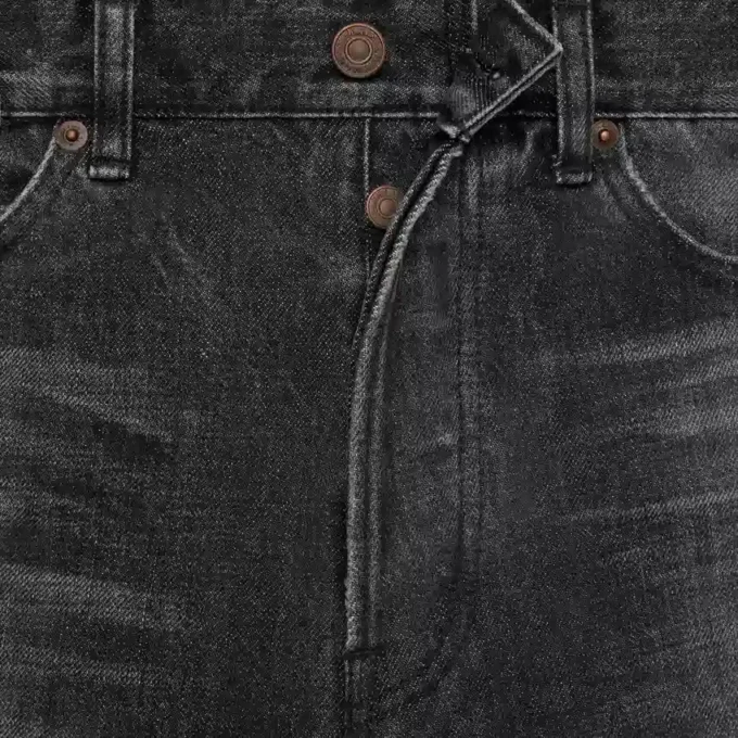 Wesley-jeans in zwarte denim met ijsspoeling