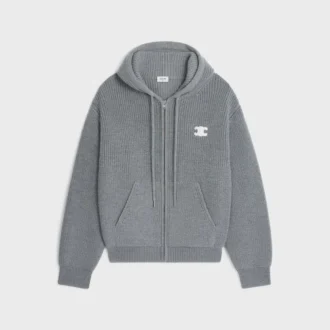 Wollen vest met capuchon