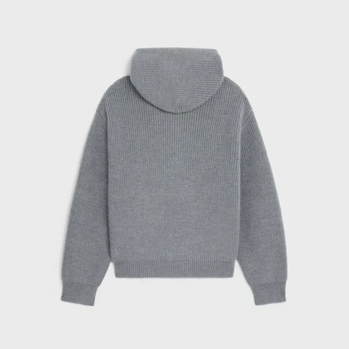 Wollen vest met capuchon