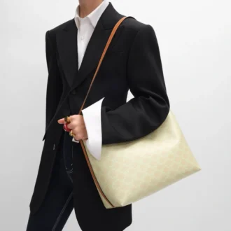 Zachte shopper van Triomphe Canvas en kalfsleer