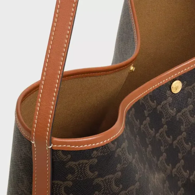Zachte shopper van Triomphe Canvas en kalfsleer